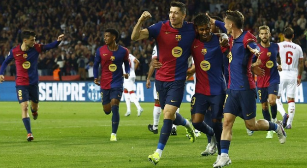 Lewandoski Fires Two in a 5-1 Grand  Victory Barca Annihilation of Sevilla Rout