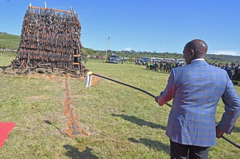 President Ruto leads destruction of over 6,000 illegal guns